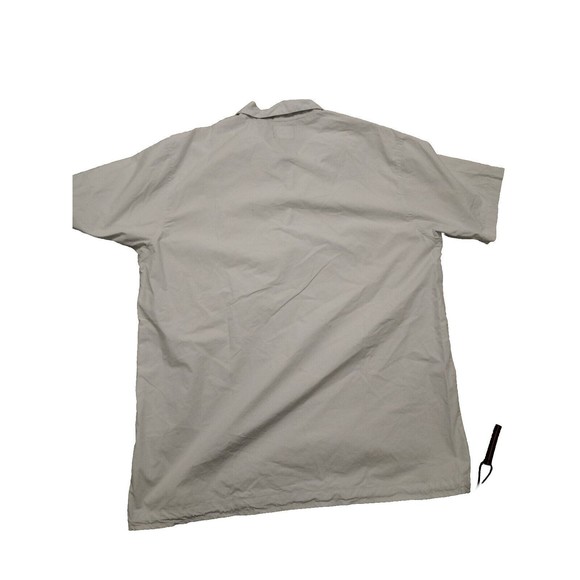 Levi's SilverTab Button Shirt White/Beige Short Sleeve Men XL Hidden Pocket - Picture 7 of 9